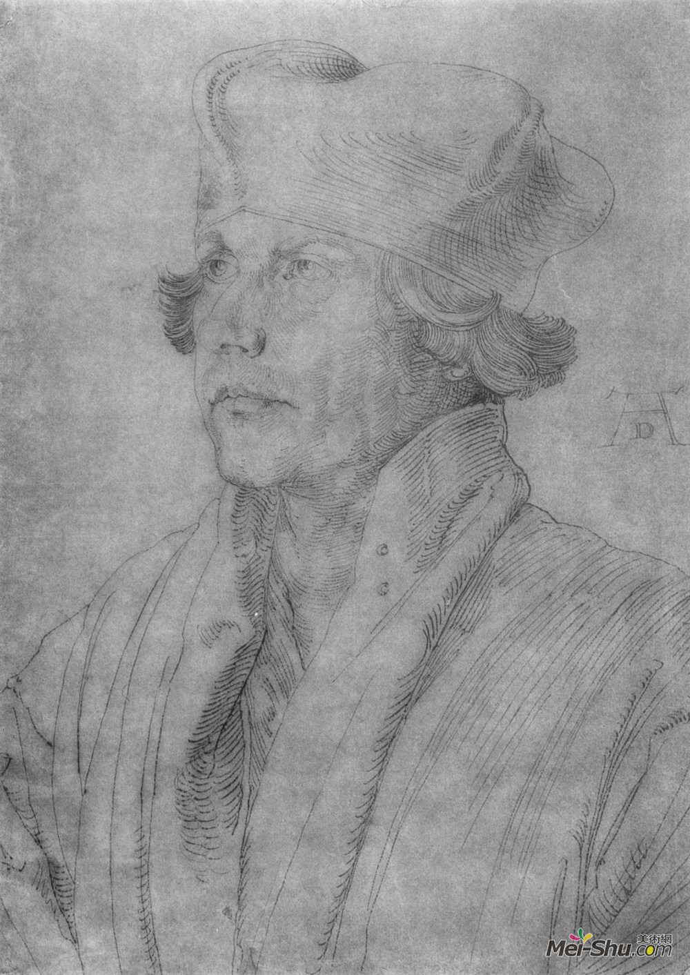 阿尔布雷希特·丢勒(Albrecht Durer)高清作品《Portrait of Cardinal Lang von Wellenburg》