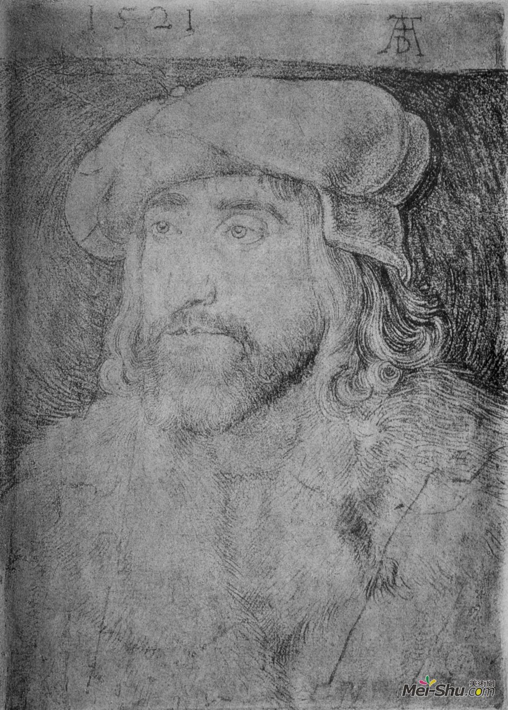 阿尔布雷希特·丢勒(Albrecht Durer)高清作品《丹麦国王克里斯蒂安二世肖像》