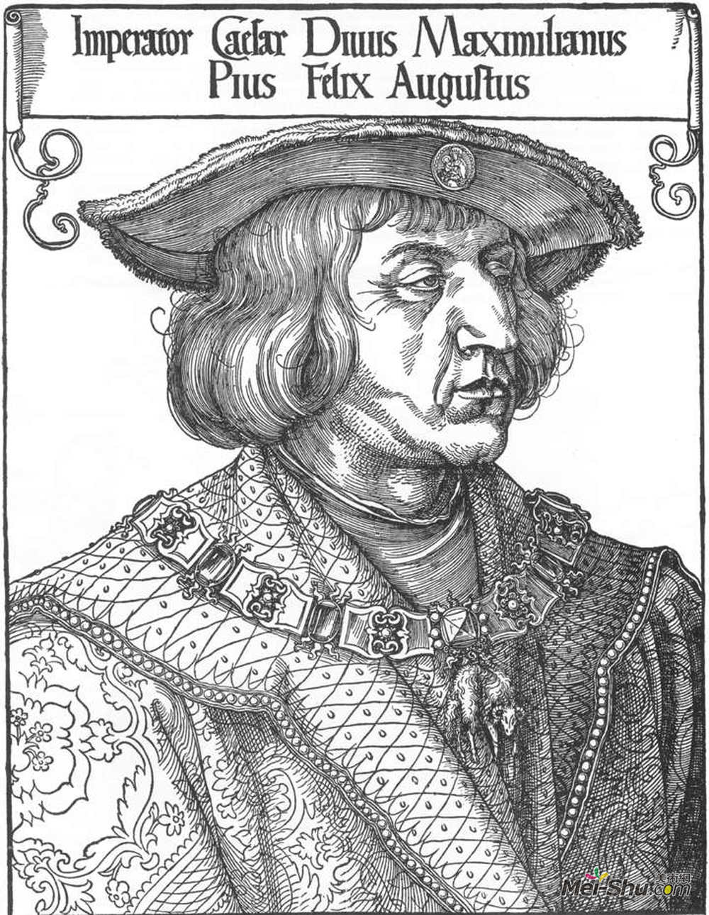 阿尔布雷希特·丢勒(Albrecht Durer)高清作品《皇帝马克西米利安一世的肖像》