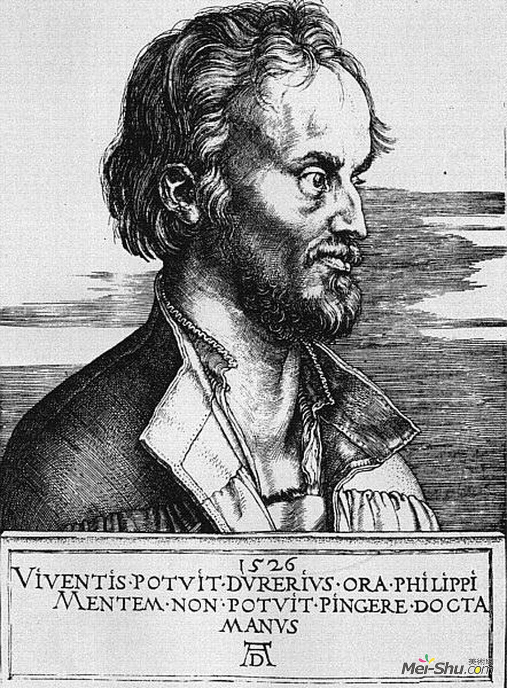 阿尔布雷希特·丢勒(Albrecht Durer)高清作品《Portrait of Philipp Melanchthon》