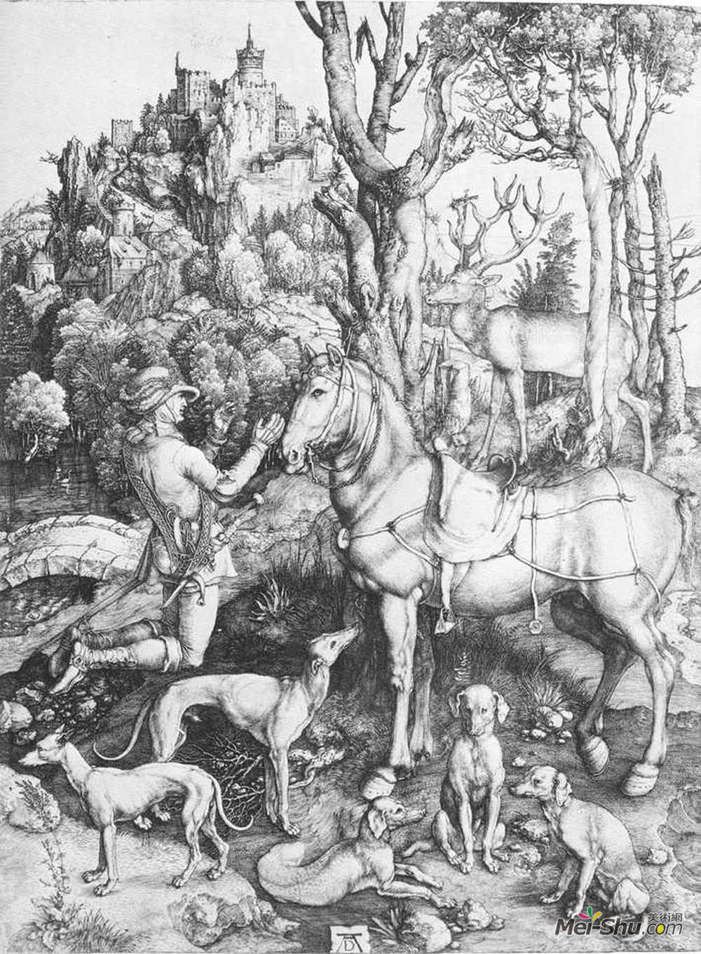 阿尔布雷希特·丢勒(Albrecht Durer)高清作品《圣尤斯塔斯》