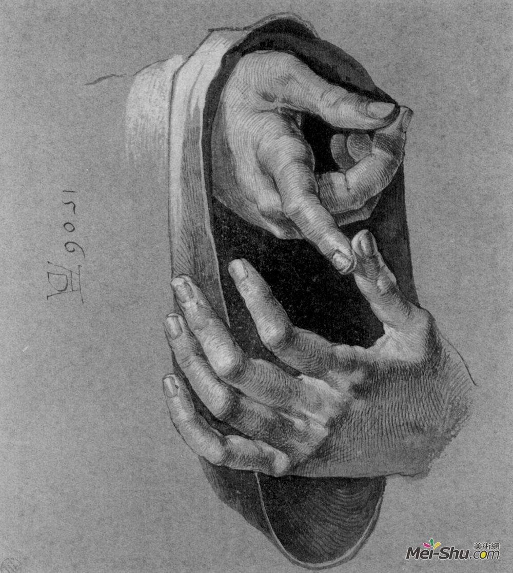 阿尔布雷希特·丢勒(Albrecht Durer)高清作品《手研究》