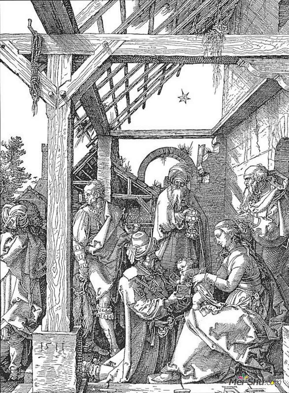 阿尔布雷希特·丢勒(Albrecht Durer)高清作品《贤士的崇拜》