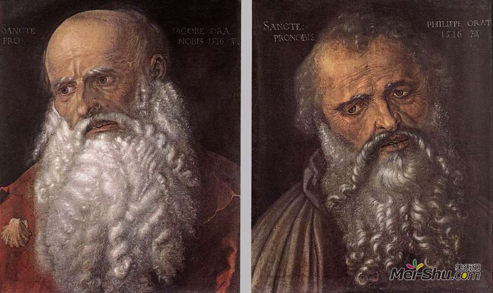 阿尔布雷希特·丢勒(Albrecht Durer)高清作品《使徒菲利普和詹姆斯》