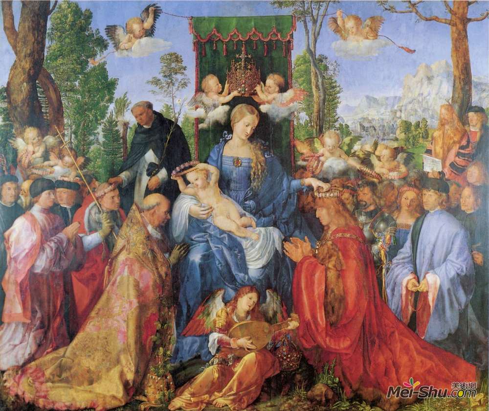 阿尔布雷希特·丢勒(Albrecht Durer)高清作品《The Lady of the festival du Rosaire》