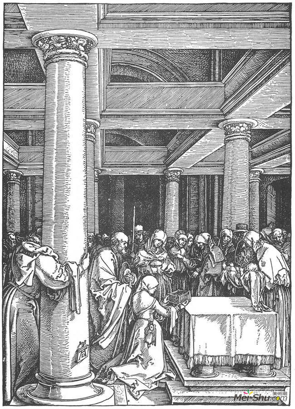 阿尔布雷希特·丢勒(Albrecht Durer)高清作品《基督在圣殿中的显现》