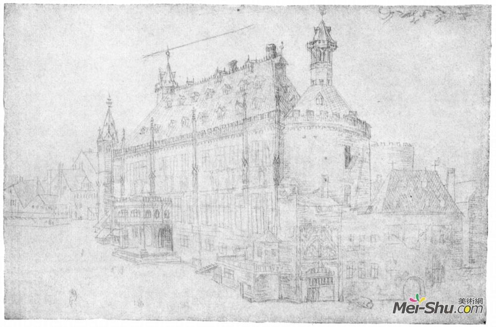 阿尔布雷希特·丢勒(Albrecht Durer)高清作品《亚琛市政厅》