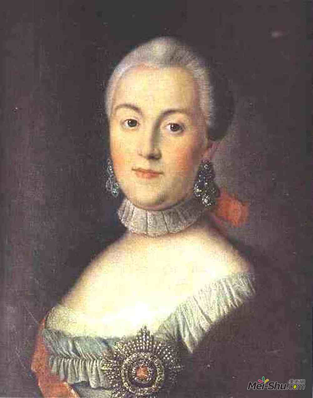 阿列克西·安特波夫(Aleksey Antropov)高清作品《Portrait of Grand Duchess Catherine Alekseevna, Future Empre》