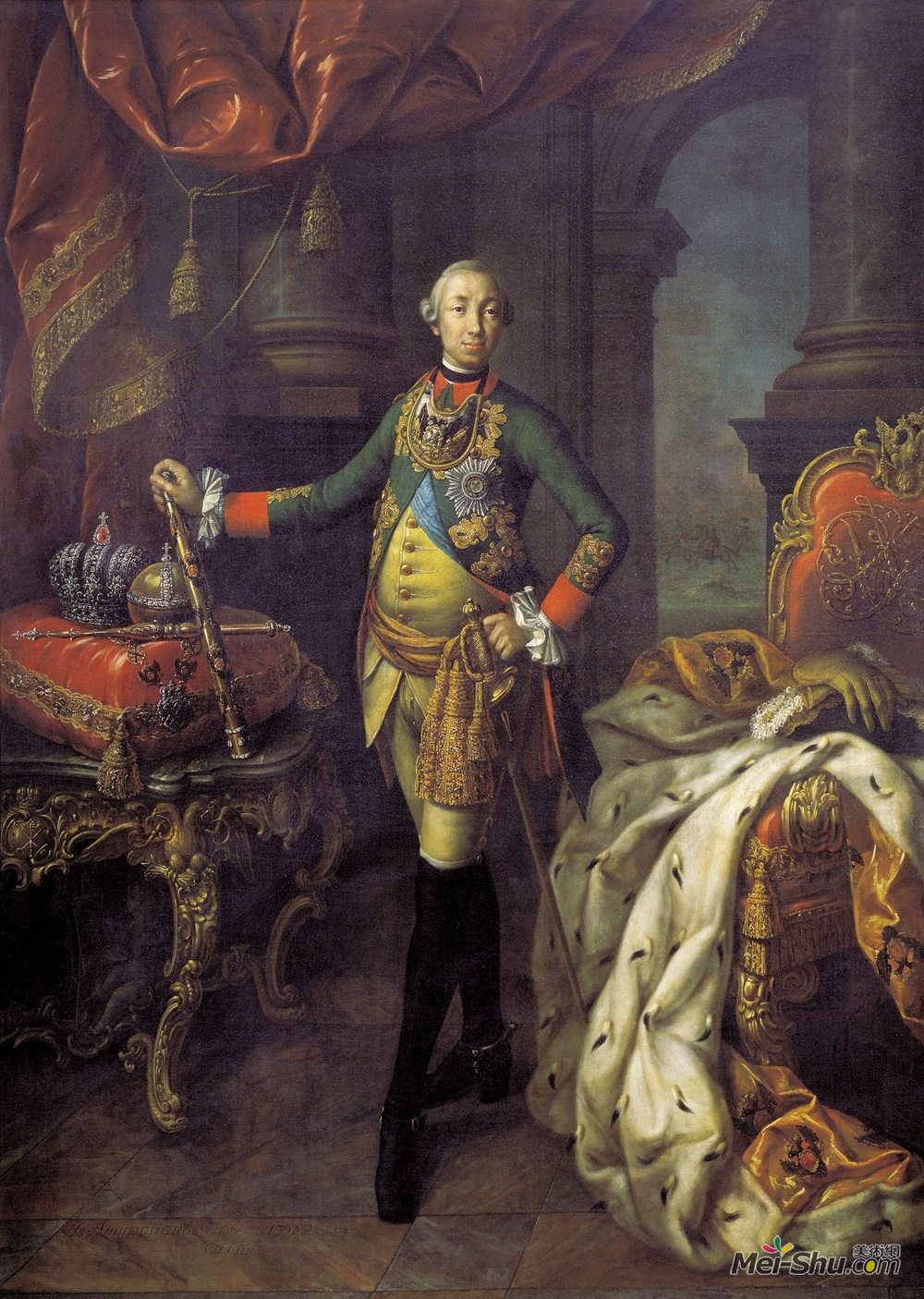 阿列克西·安特波夫(Aleksey Antropov)高清作品《沙皇彼得三世的肖像（1728-62）》