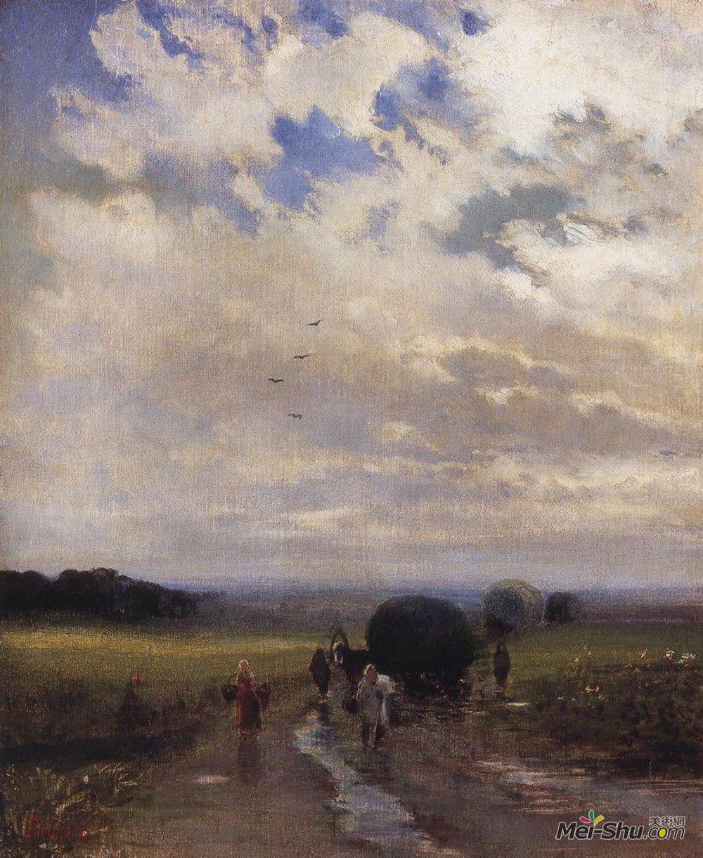 阿列克谢·孔德拉季耶维奇·萨伏拉索夫(Aleksey Savrasov)高清作品《雨后》