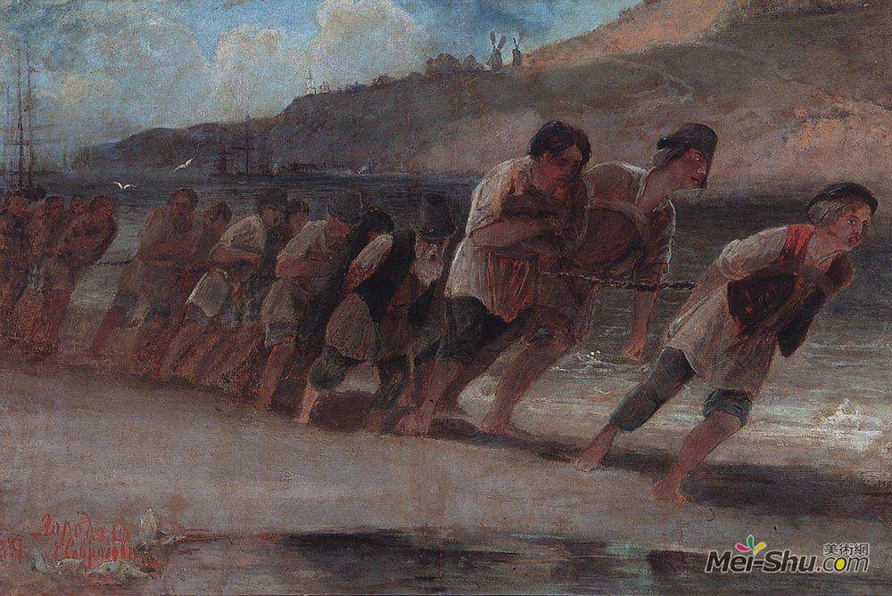 阿列克谢·孔德拉季耶维奇·萨伏拉索夫(Aleksey Savrasov)高清作品《伏尔加的纤夫》
