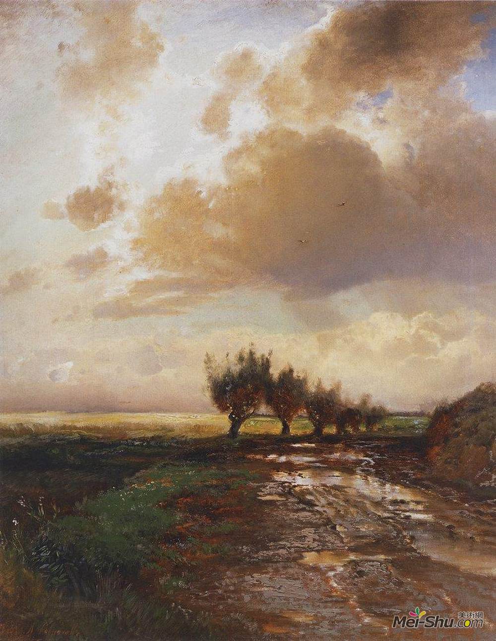 阿列克谢·孔德拉季耶维奇·萨伏拉索夫(Aleksey Savrasov)高清作品《乡间小路》