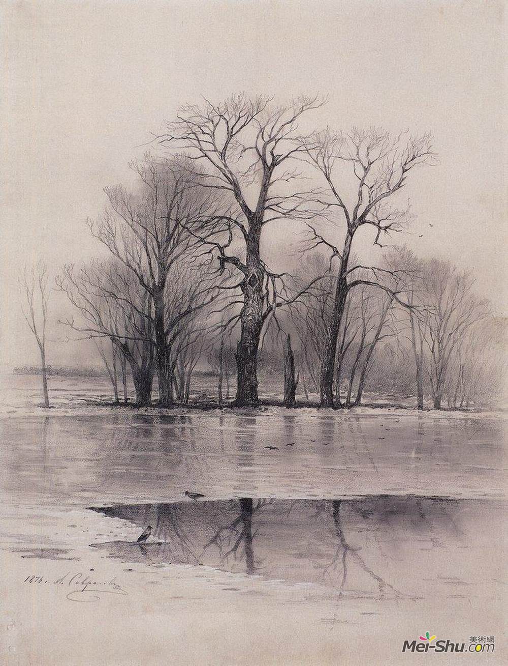 阿列克谢·孔德拉季耶维奇·萨伏拉索夫(Aleksey Savrasov)高清作品《早春》