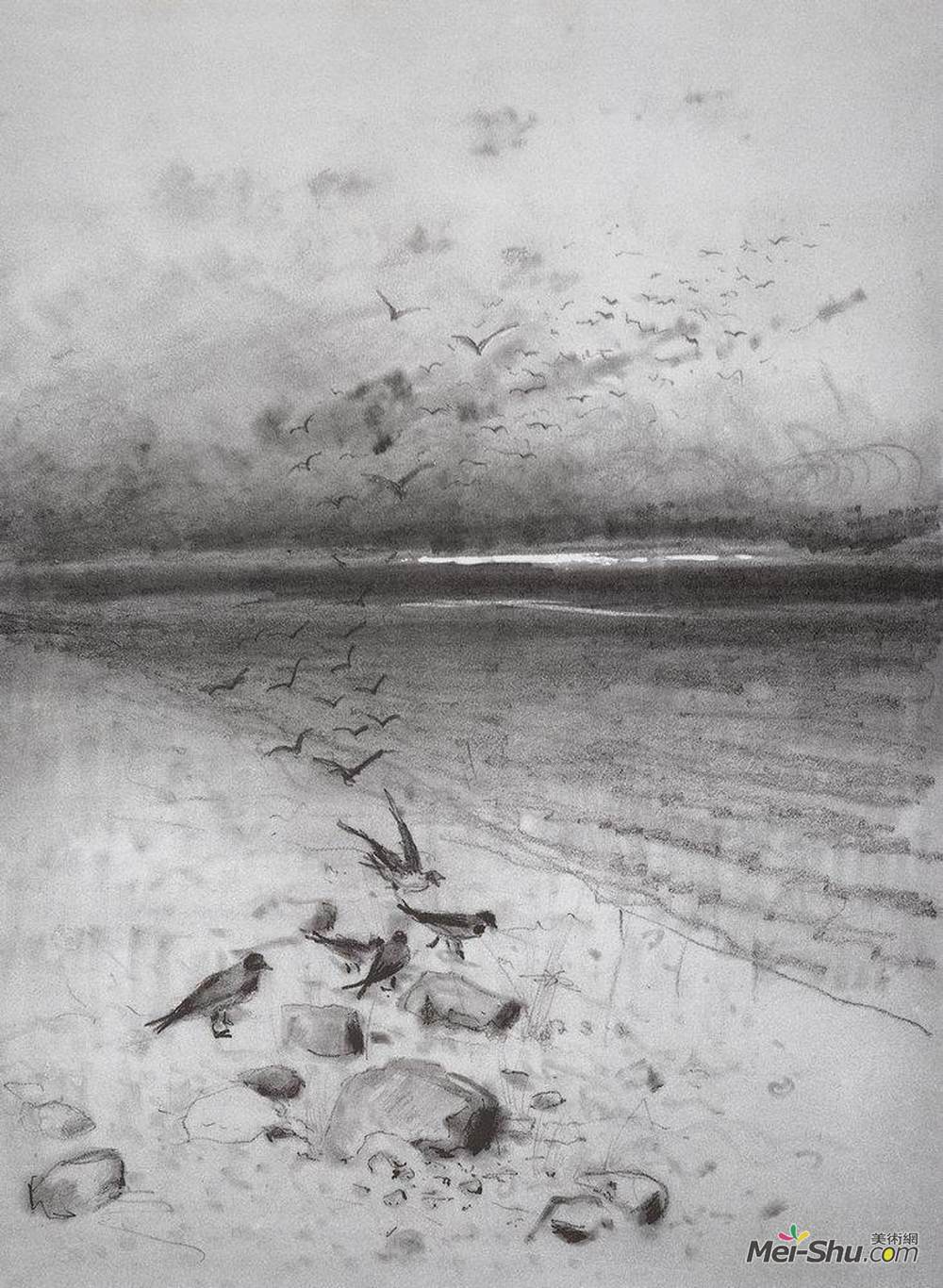 阿列克谢·孔德拉季耶维奇·萨伏拉索夫(Aleksey Savrasov)高清作品《傍晚》