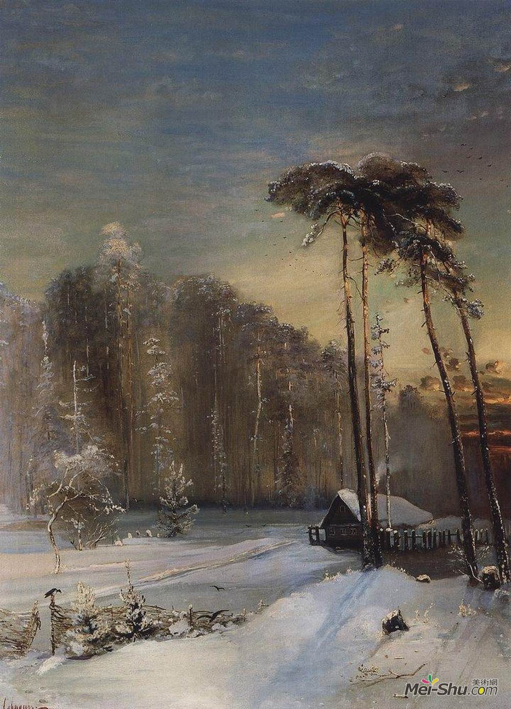 阿列克谢·孔德拉季耶维奇·萨伏拉索夫(Aleksey Savrasov)高清作品《霜冻森林》