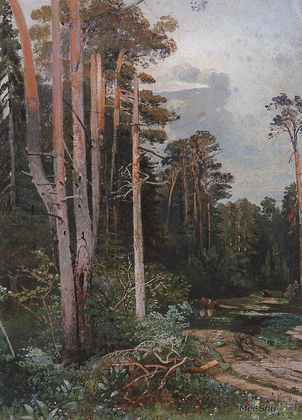 阿列克谢·孔德拉季耶维奇·萨伏拉索夫(Aleksey Savrasov)高清作品《森林公路在索科尔尼基》