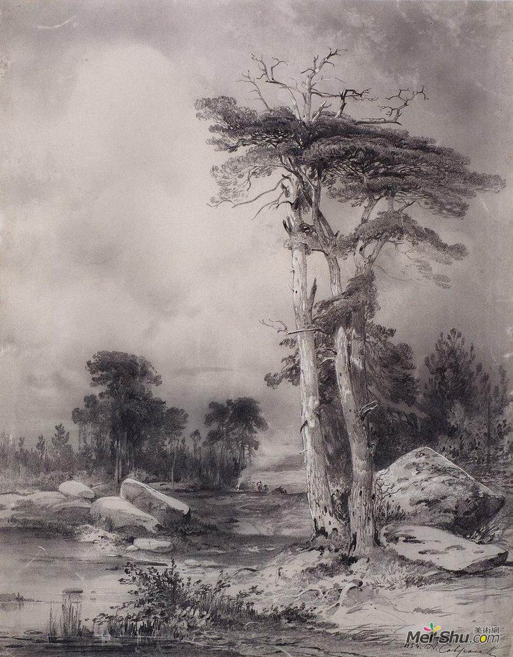 阿列克谢·孔德拉季耶维奇·萨伏拉索夫(Aleksey Savrasov)高清作品《老松》