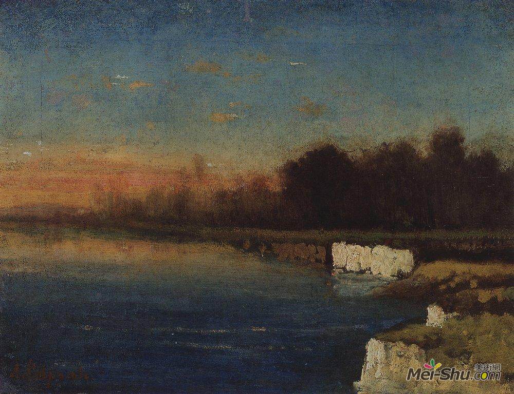 阿列克谢·孔德拉季耶维奇·萨伏拉索夫(Aleksey Savrasov)高清作品《维鲁尼亚河岸》