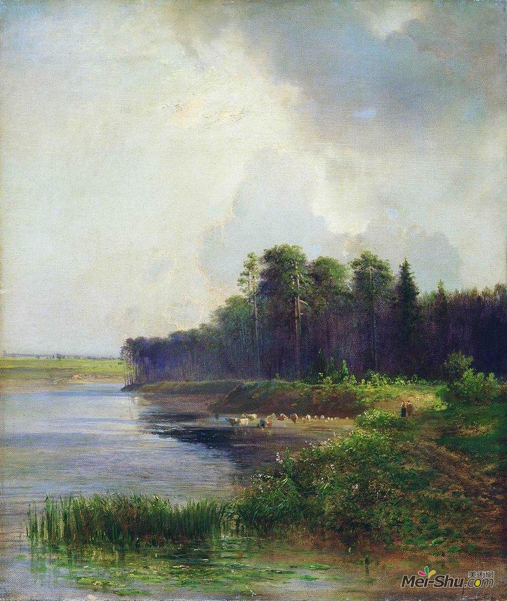 阿列克谢·孔德拉季耶维奇·萨伏拉索夫(Aleksey Savrasov)高清作品《河边》