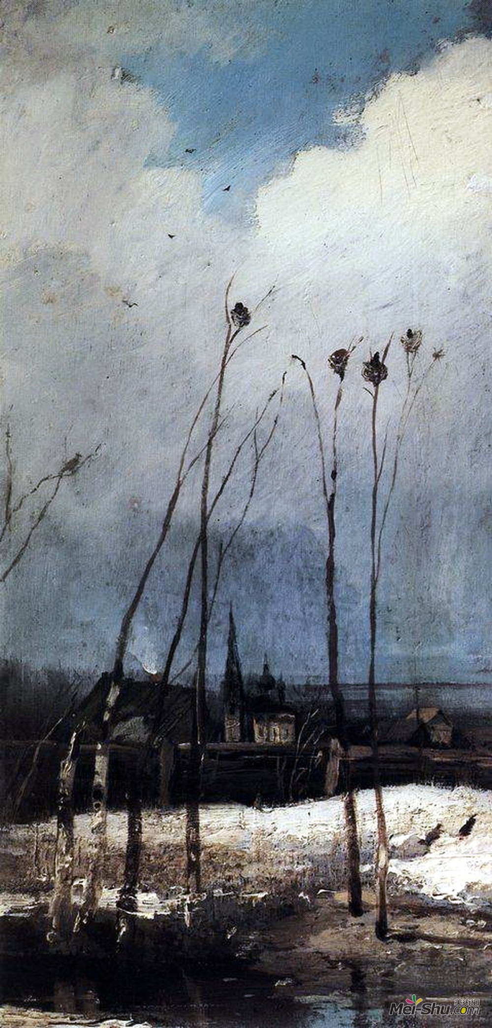 阿列克谢·孔德拉季耶维奇·萨伏拉索夫(Aleksey Savrasov)高清作品《这些家伙已经到了。》