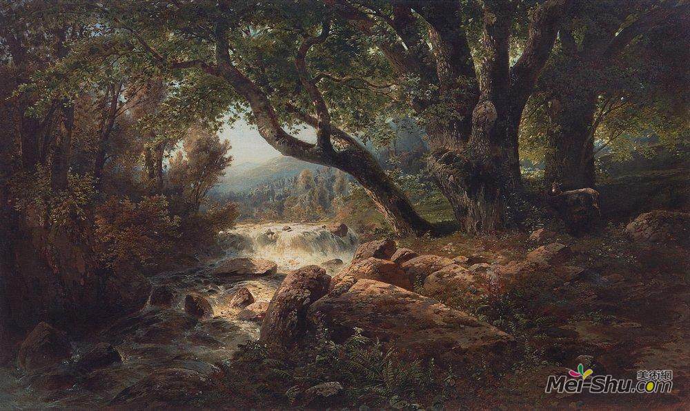 阿列克谢·孔德拉季耶维奇·萨伏拉索夫(Aleksey Savrasov)高清作品《瀑布》