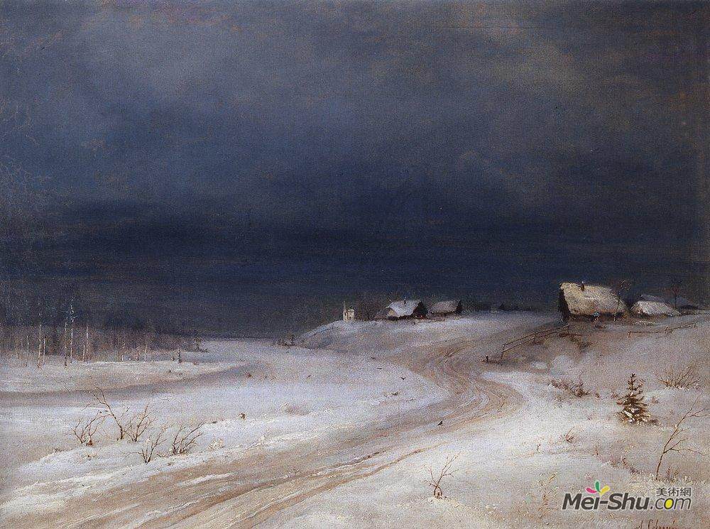 阿列克谢·孔德拉季耶维奇·萨伏拉索夫(Aleksey Savrasov)高清作品《冬季景观》