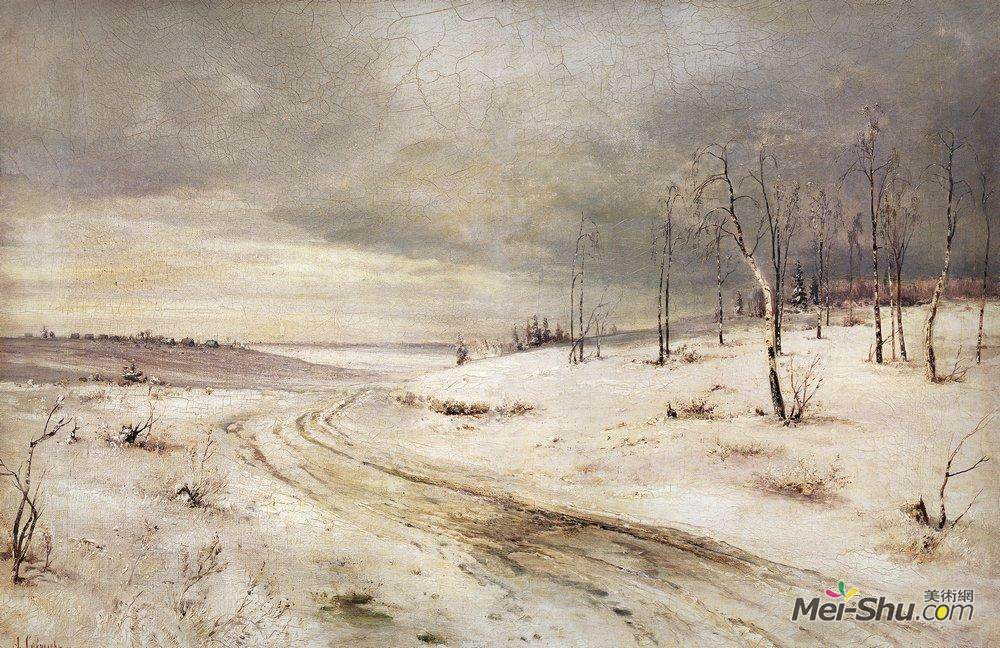 阿列克谢·孔德拉季耶维奇·萨伏拉索夫(Aleksey Savrasov)高清作品《冬之路》