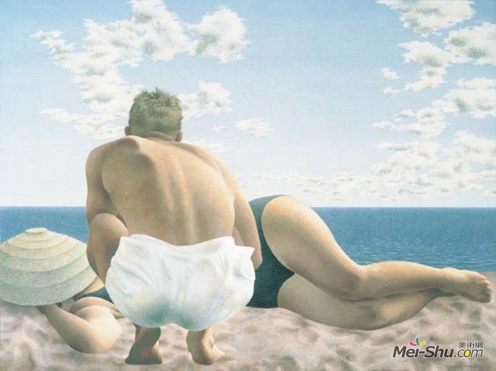 科尔维尔(Alex Colville)高清作品《海滩情侣》