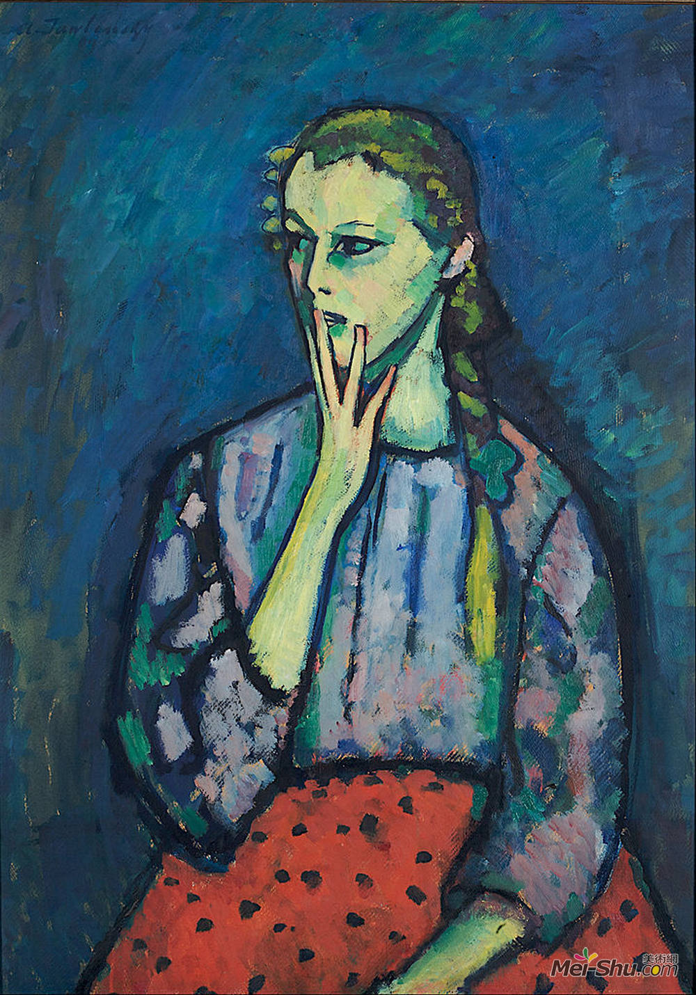 阿历克谢·冯·亚夫伦斯基(Alexej von Jawlensky)高清作品《女孩肖像》