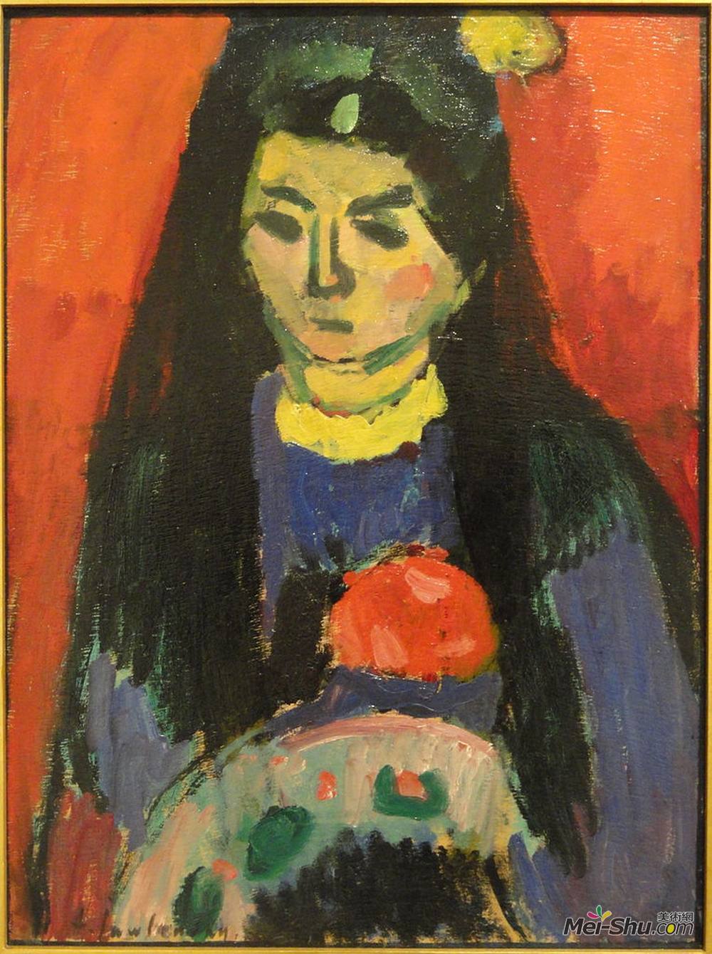 阿历克谢·冯·亚夫伦斯基(Alexej von Jawlensky)高清作品《红花》