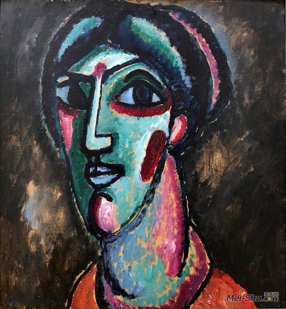 阿历克谢·冯·亚夫伦斯基(Alexej von Jawlensky)高清作品《黑绿相间》