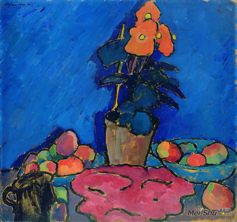 阿历克谢·冯·亚夫伦斯基(Alexej von Jawlensky)高清作品《秋海棠》
