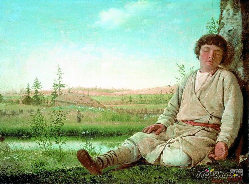 维涅齐昂诺夫(Alexey Venetsianov)高清作品《睡牧童》