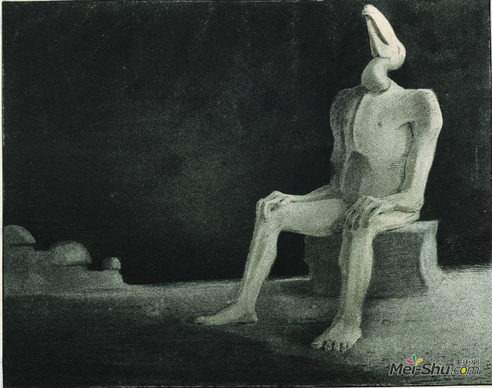 阿尔弗雷德·库宾(Alfred Kubin)高清作品《过去（忘记吞咽）》