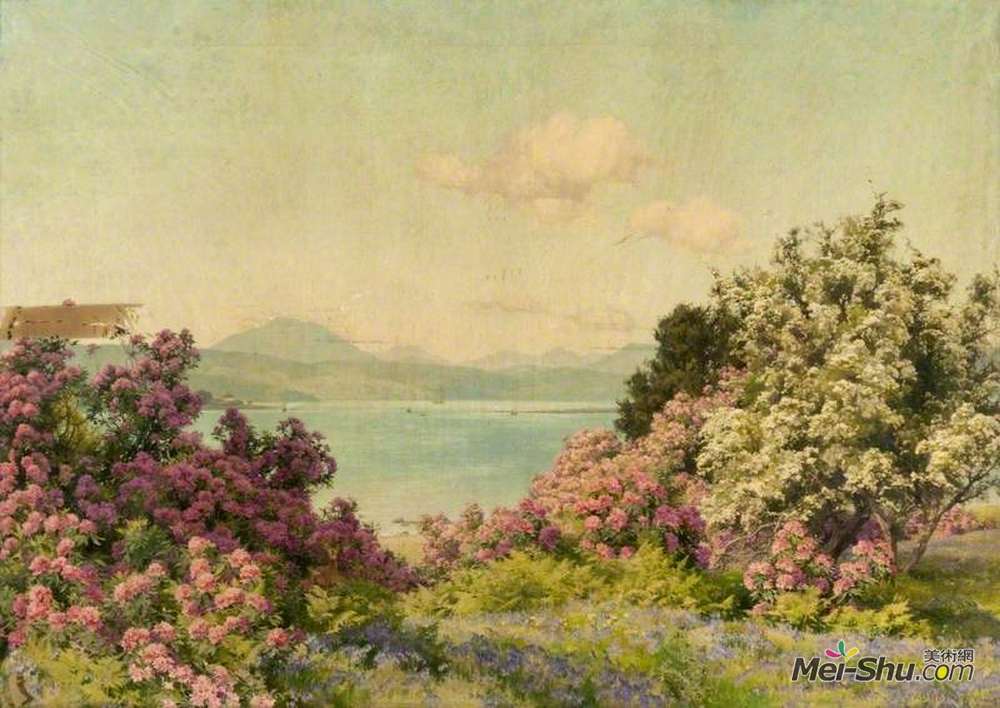 艾尔弗雷德·帕森斯(Alfred Parsons)高清作品《The Narrows at Rosneath and the Gareloch》