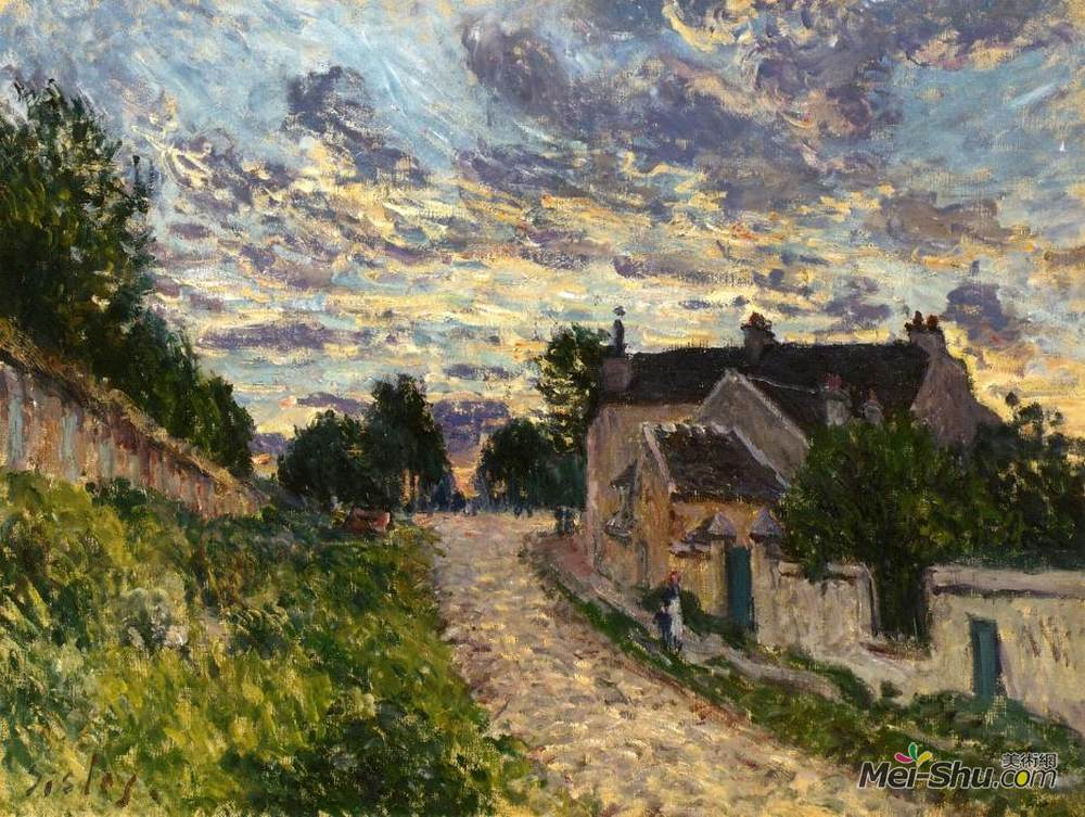 阿尔弗莱德·西斯莱(Alfred Sisley)高清作品《卢维奇的一条小路》