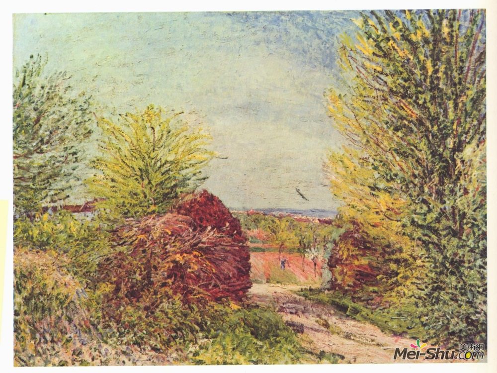 阿尔弗莱德·西斯莱(Alfred Sisley)高清作品《Away in the spring Veneux Nadon》