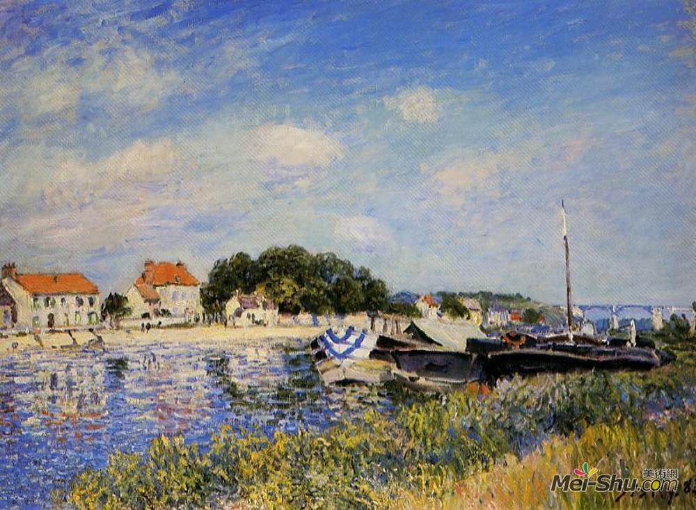 阿尔弗莱德·西斯莱(Alfred Sisley)高清作品《圣母玛利亚的银行》