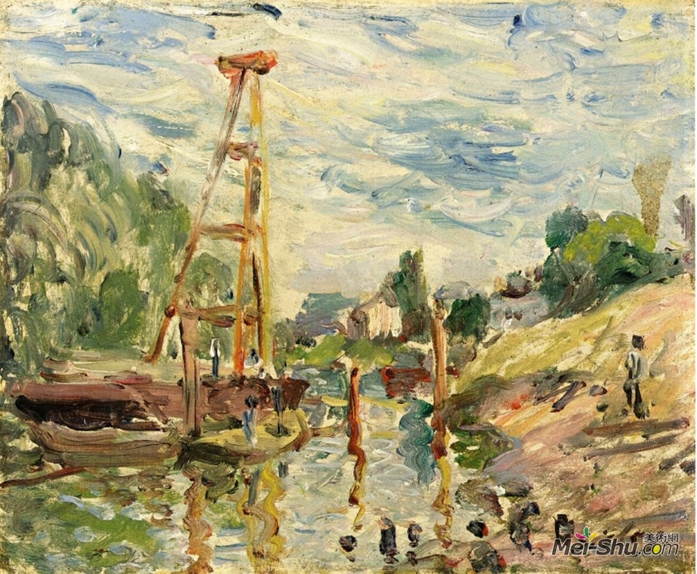 阿尔弗莱德·西斯莱(Alfred Sisley)高清作品《船载之后》