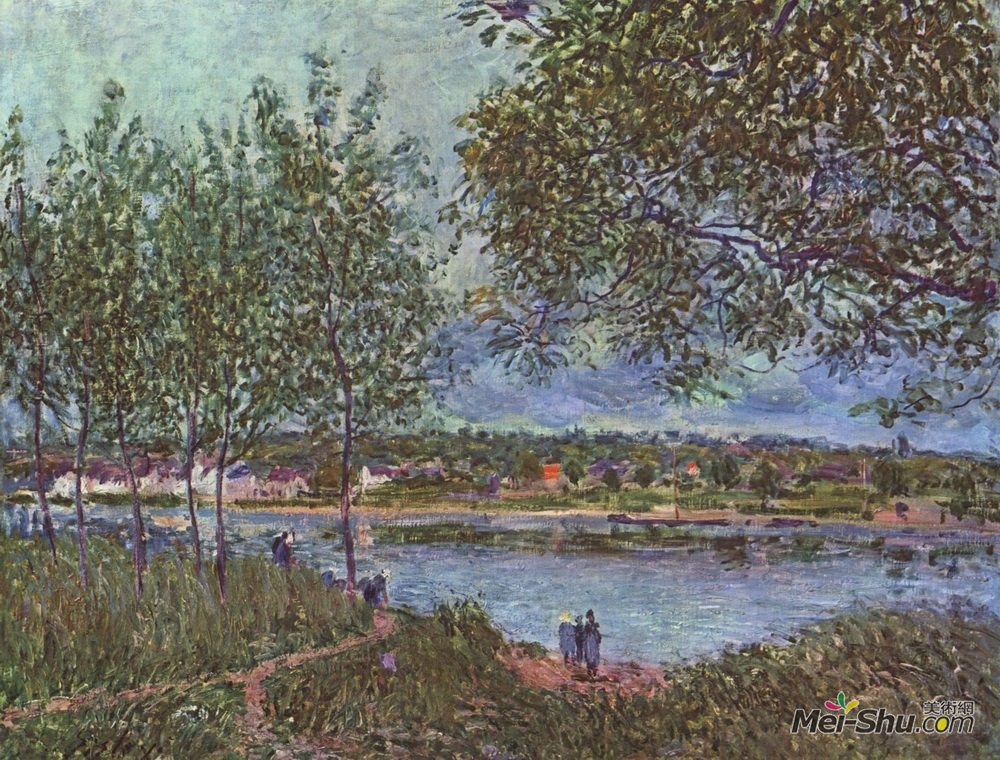 阿尔弗莱德·西斯莱(Alfred Sisley)高清作品《乘老渡口》