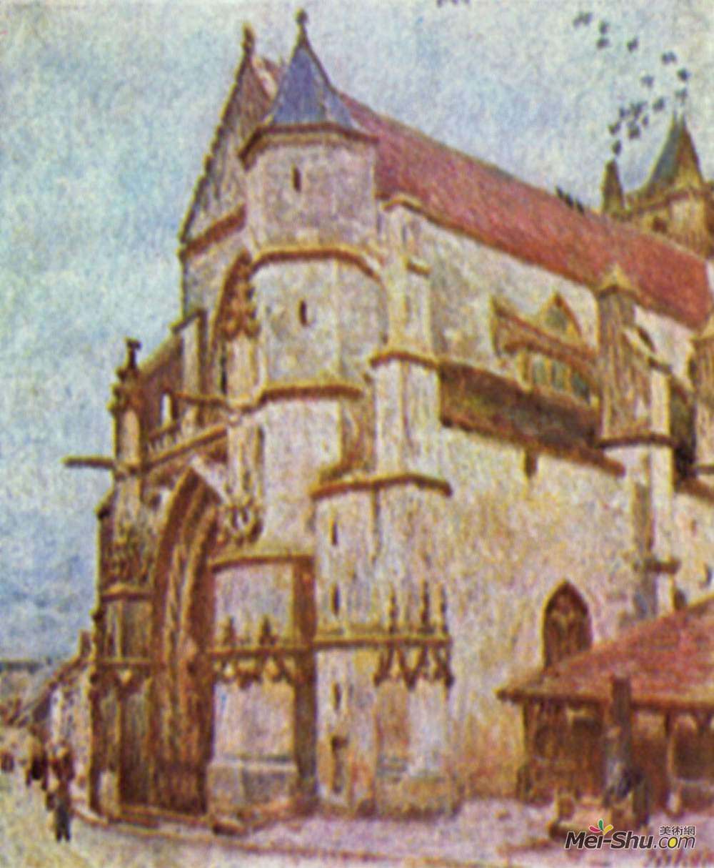 阿尔弗莱德·西斯莱(Alfred Sisley)高清作品《莫雷特教堂》