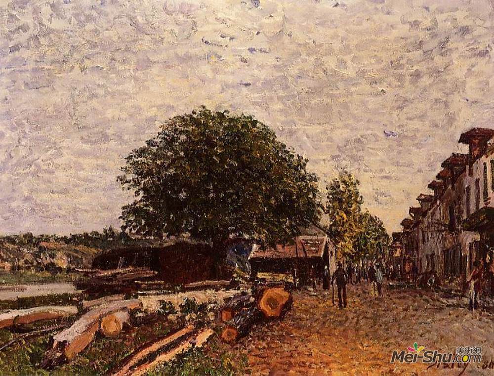 阿尔弗莱德·西斯莱(Alfred Sisley)高清作品《圣马默斯的施工现场》