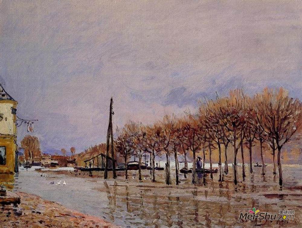 阿尔弗莱德·西斯莱(Alfred Sisley)高清作品《马里港洪水》