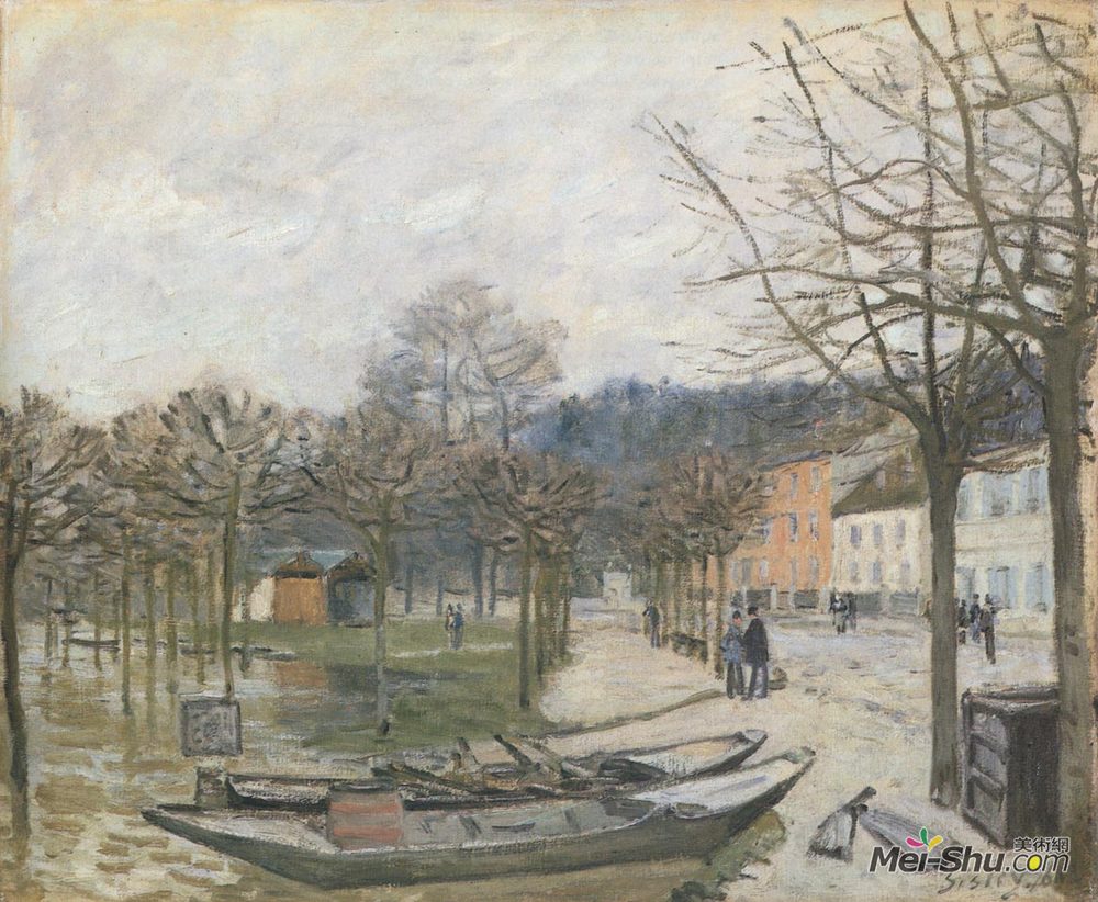 阿尔弗莱德·西斯莱(Alfred Sisley)高清作品《马里港洪水》