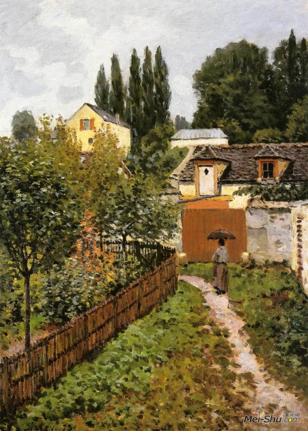 阿尔弗莱德·西斯莱(Alfred Sisley)高清作品《Garden Path in Louveciennes (Chemin de l Etarch)》