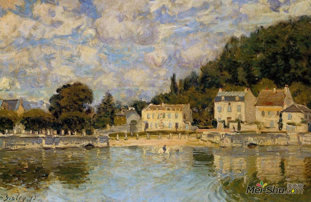 阿尔弗莱德·西斯莱(Alfred Sisley)高清作品《马在马里勒罗浇水》