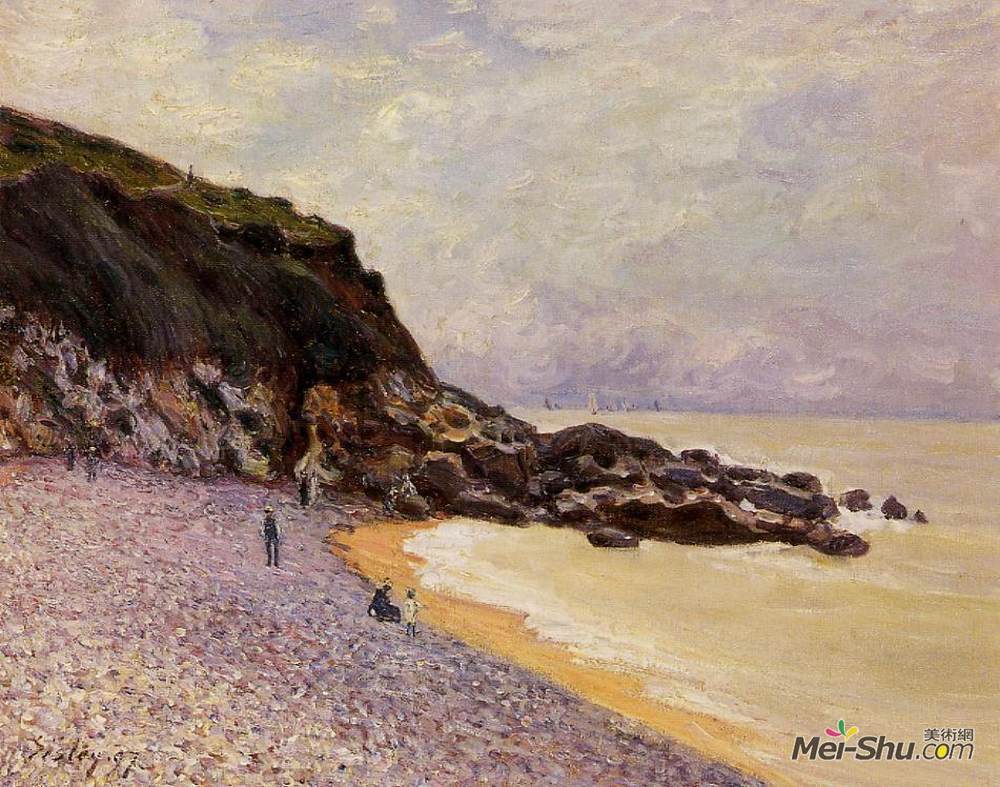 阿尔弗莱德·西斯莱(Alfred Sisley)高清作品《暴风雨前的夫人湾（黑斯廷斯）》