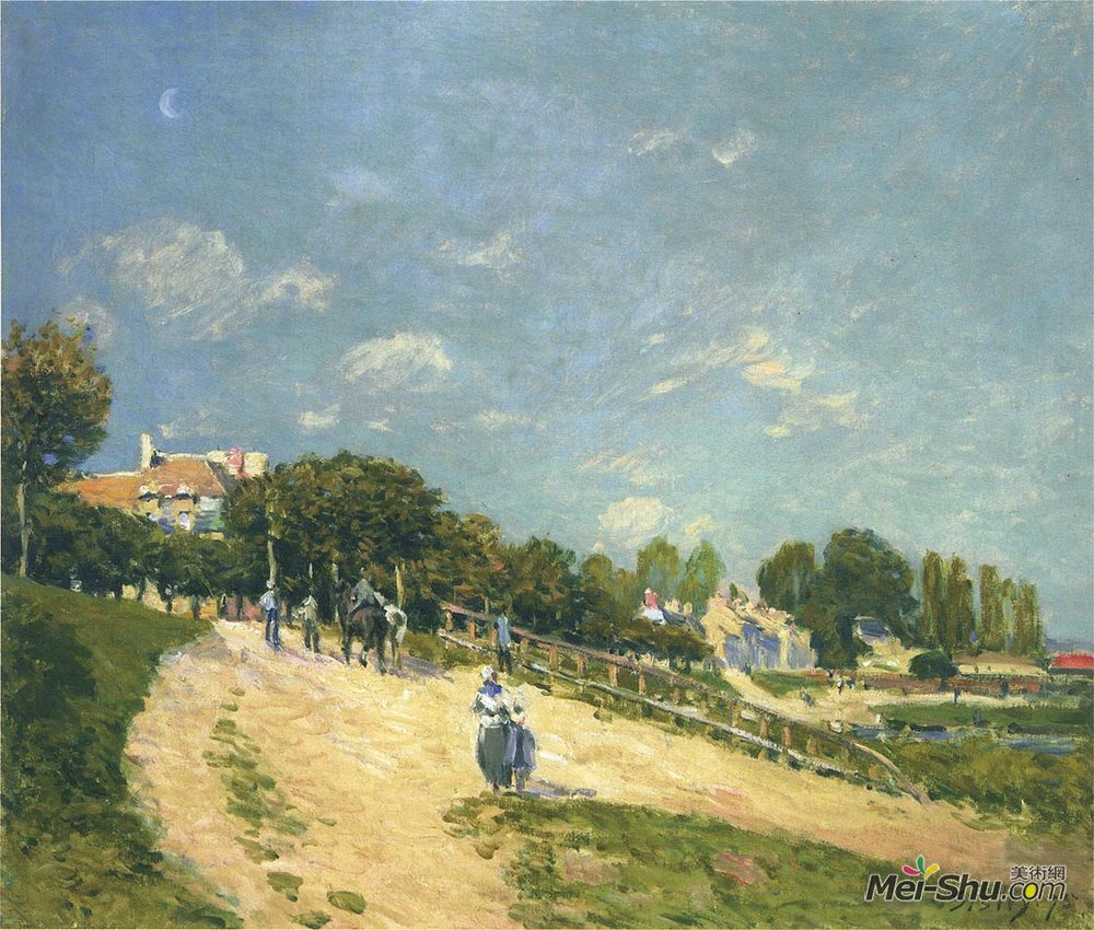 阿尔弗莱德·西斯莱(Alfred Sisley)高清作品《Landscape at Andresy》