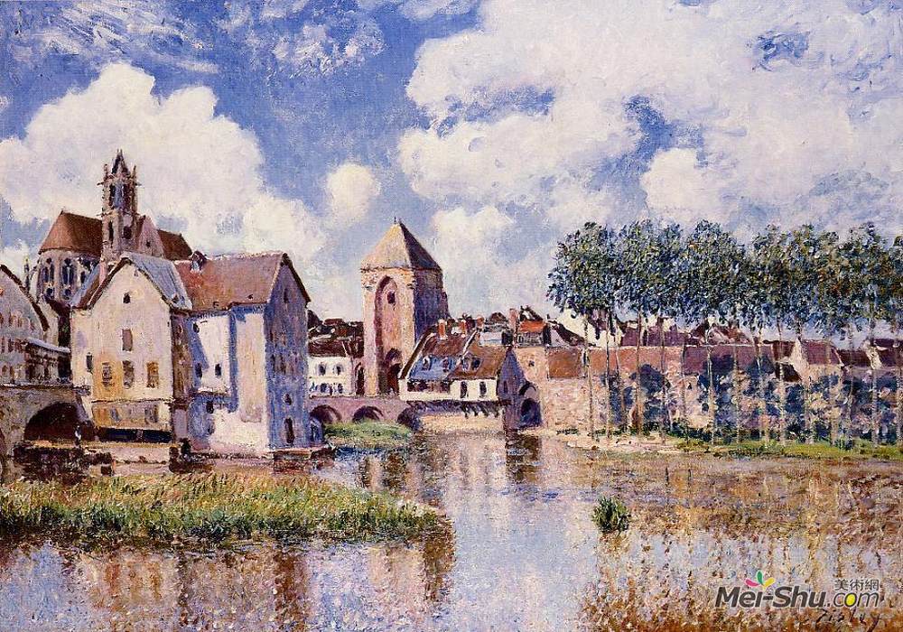 世界名画  阿尔弗莱德·西斯莱(alfred sisley)高清作品《moret sur