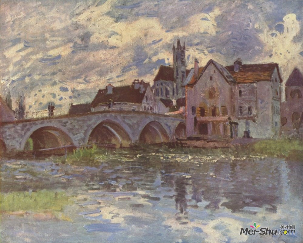 阿尔弗莱德·西斯莱(Alfred Sisley)高清作品《滨海莫里特桥》